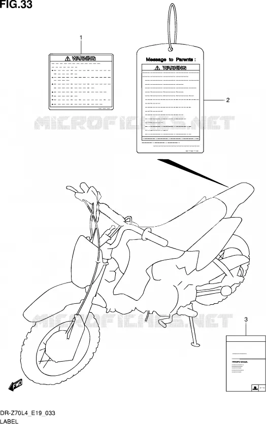 LABEL Suzuki MOTO 70 DR-Z 2014  DR-Z70 L4 (E19)
