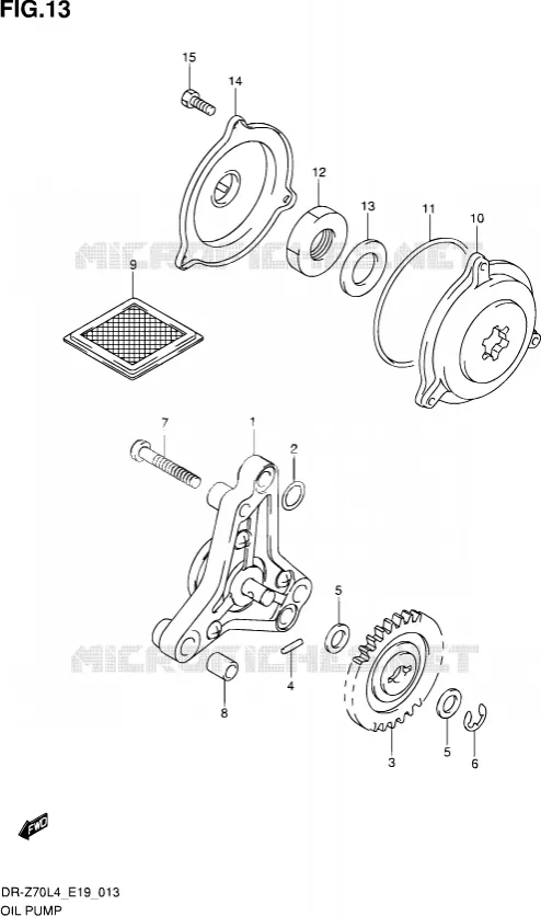 OIL PUMP Suzuki MOTO 70 DR-Z 2015  DR-Z70 L4 (E19)