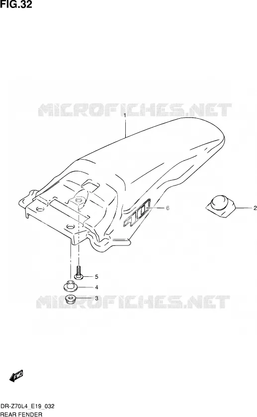 REAR FEDNER Suzuki MOTO 70 DR-Z 2014  DR-Z70 L4 (E19)