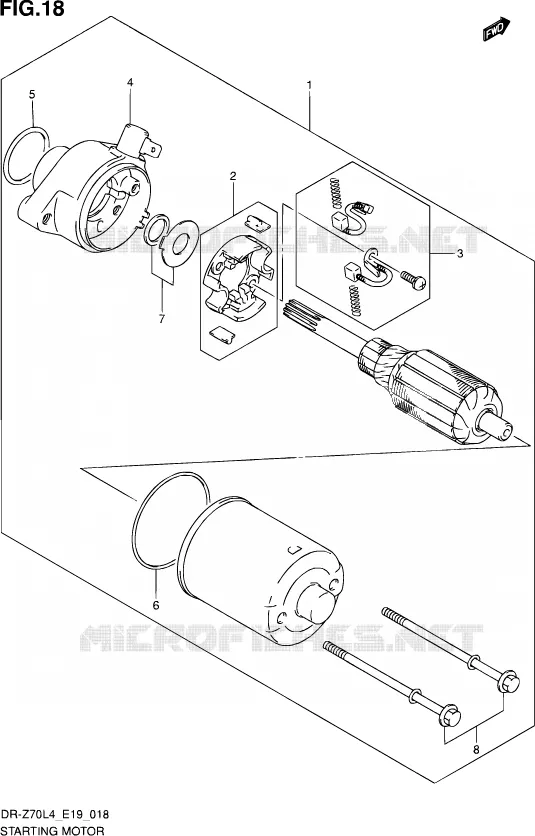 STARTER MOTOR Suzuki MOTO 70 DR-Z 2014  DR-Z70 L4 (E19)
