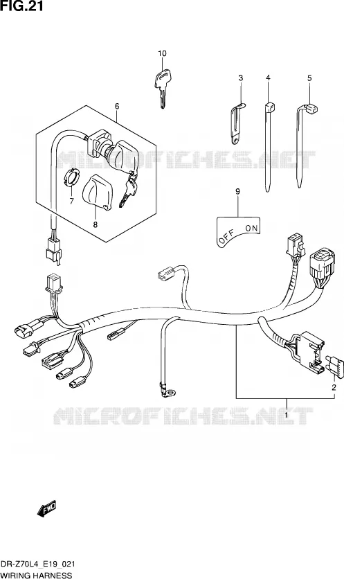 WIRING HARNESS Suzuki MOTO 70 DR-Z 2015  DR-Z70 L4 (E19)