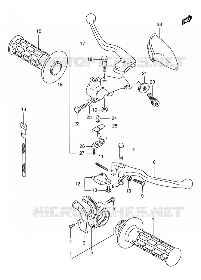 HANDGRIPS - LEVERS  Suzuki MOTO 125 DR 1999  DR125SEX/DR125SEUX
