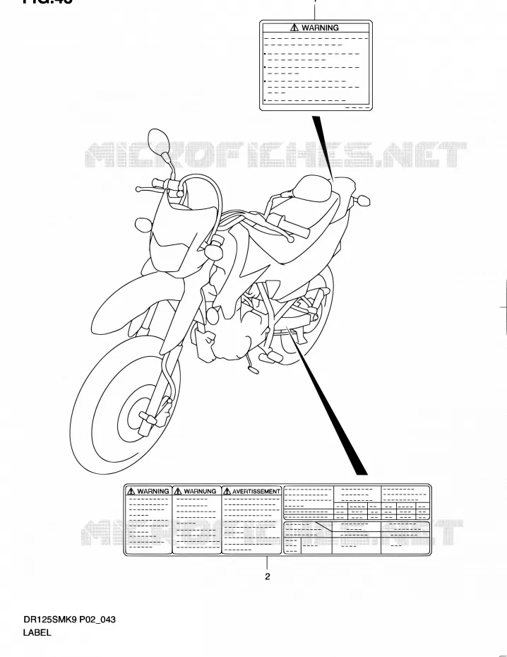 LABEL Suzuki MOTO 125 DR 2009  DR125SMK9(E02)