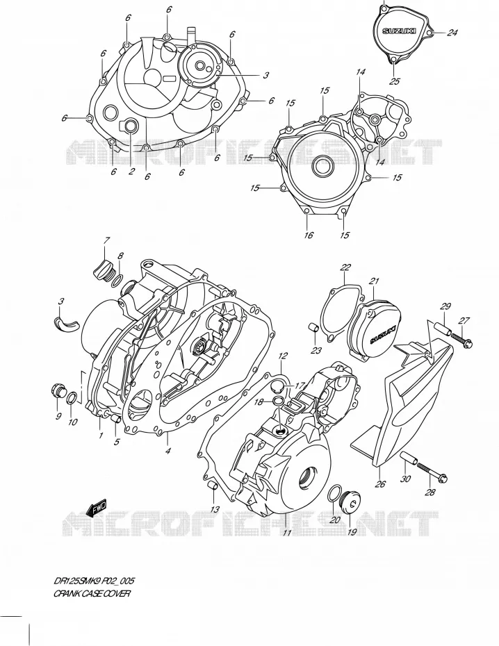 CRANKCASE COVER Suzuki MOTO 125 DR 2010  DR125SML0(E02)