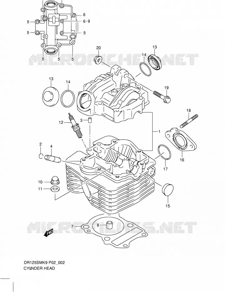 CYLINDER HEAD Suzuki MOTO 125 DR 2010  DR125SML0(E02)