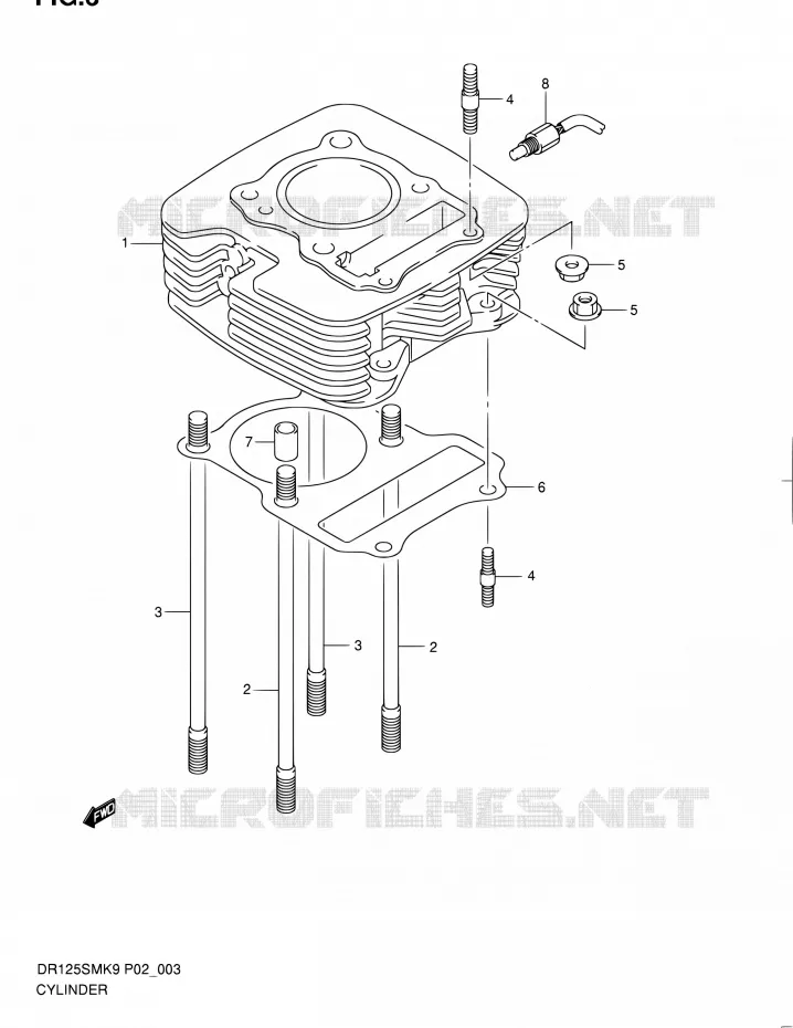 CYLINDER Suzuki MOTO 125 DR 2010  DR125SML0(E02)