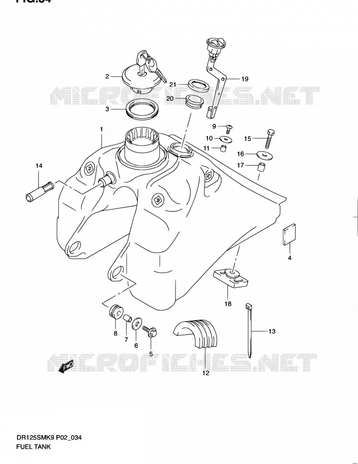 FUEL TANK Suzuki MOTO 125 DR 2010  DR125SML0(E02)