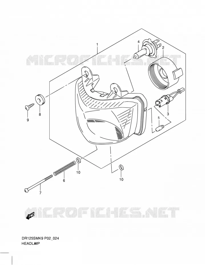 HEAD LAMP Suzuki MOTO 125 DR 2010  DR125SML0(E02)