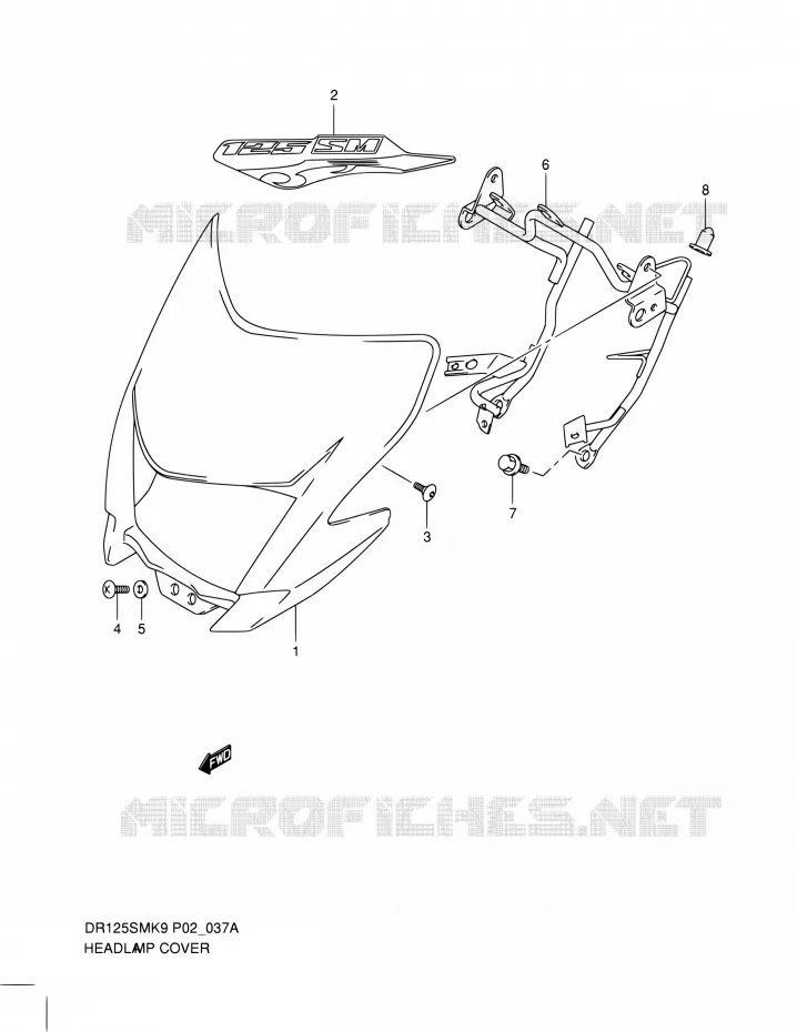 HEADLIGHT COVER (MODEL L0) Suzuki MOTO 125 DR 2010  DR125SML0(E02)