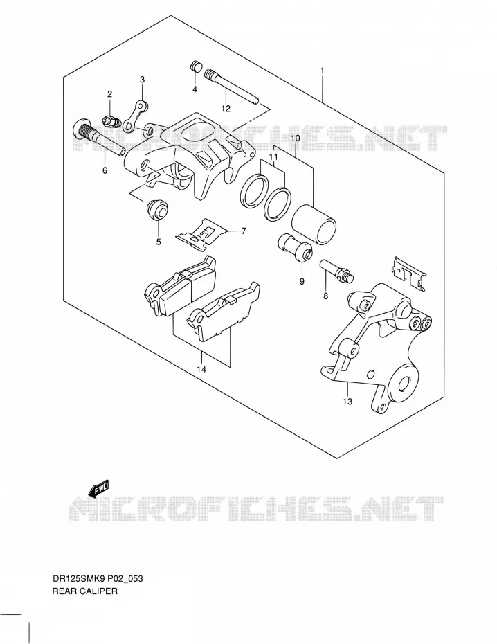 REAR CALIPER Suzuki MOTO 125 DR 2010  DR125SML0(E02)