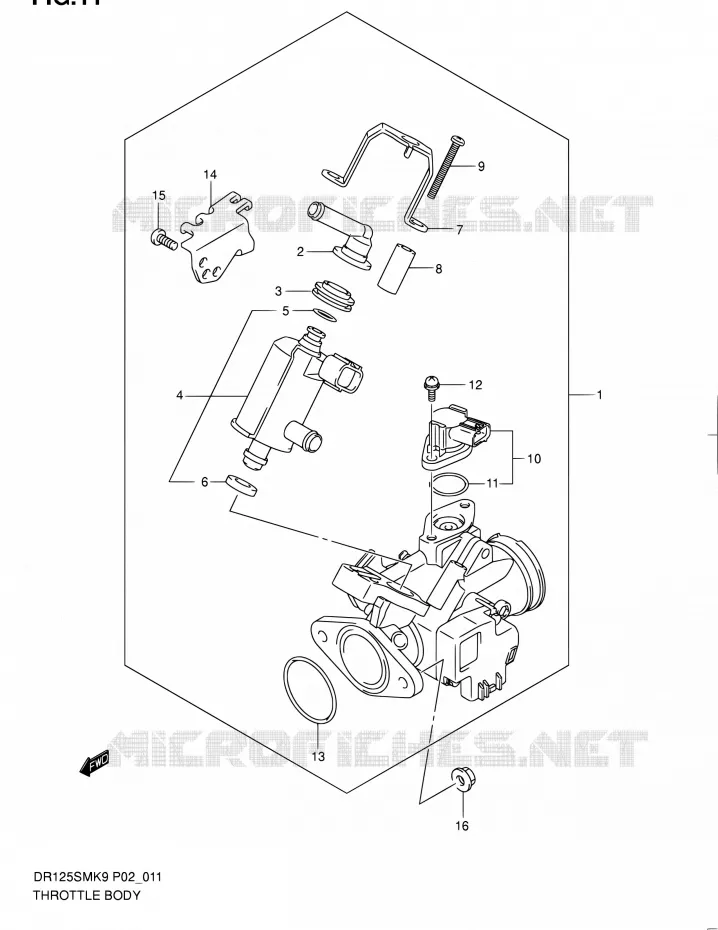 THROTTLE BODY Suzuki MOTO 125 DR 2010  DR125SML0(E02)