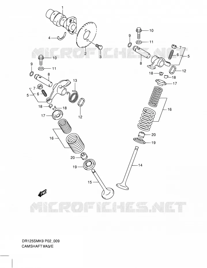 CAMSHAFT - VALVES Suzuki MOTO 125 DR 2010  DR125SML0(E19)
