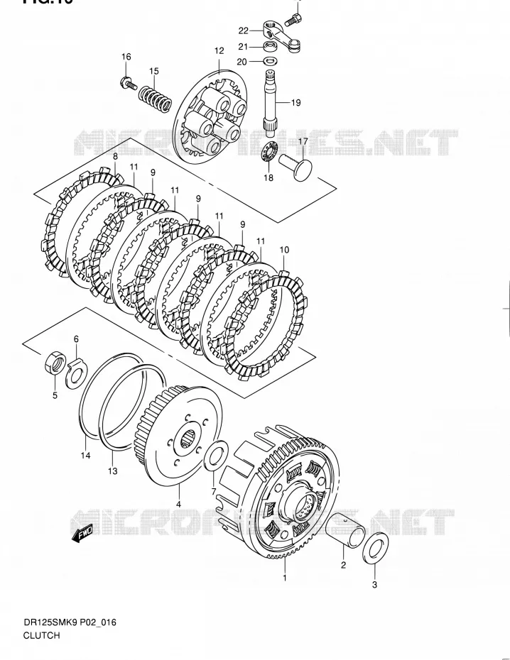 CLUTCH Suzuki MOTO 125 DR 2012  DR125SML0(E19)