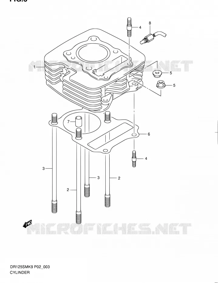 CYLINDER Suzuki MOTO 125 DR 2012  DR125SML0(E19)