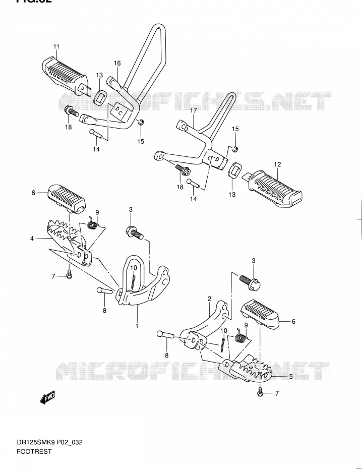 FOOTREST Suzuki MOTO 125 DR 2011  DR125SML0(E19)