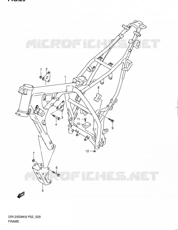 FRAME Suzuki MOTO 125 DR 2010  DR125SML0(E19)