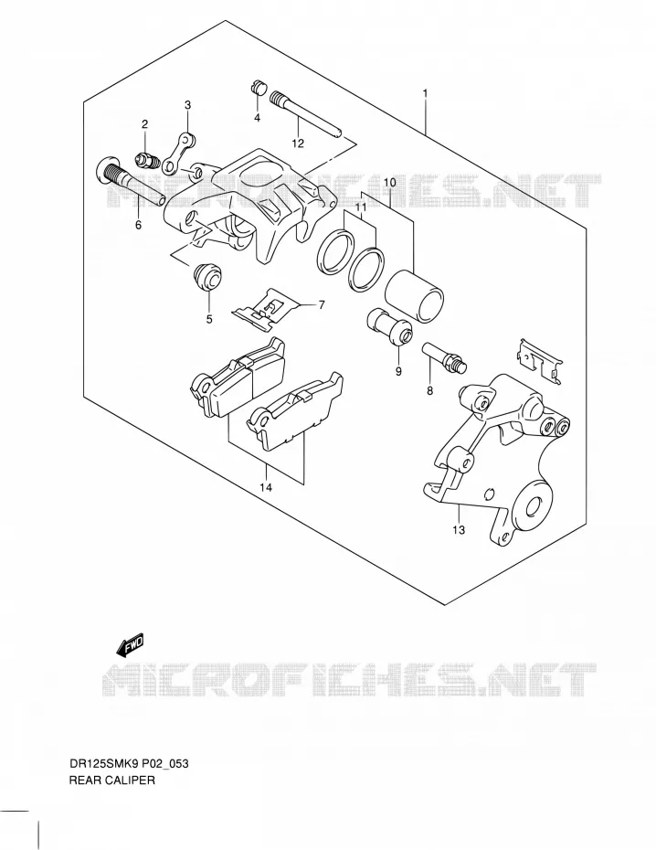 REAR CALIPER Suzuki MOTO 125 DR 2012  DR125SML0(E19)