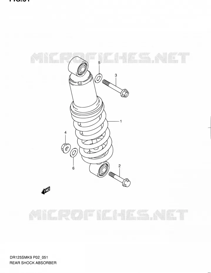 REAR DAMPER Suzuki MOTO 125 DR 2011  DR125SML0(E19)