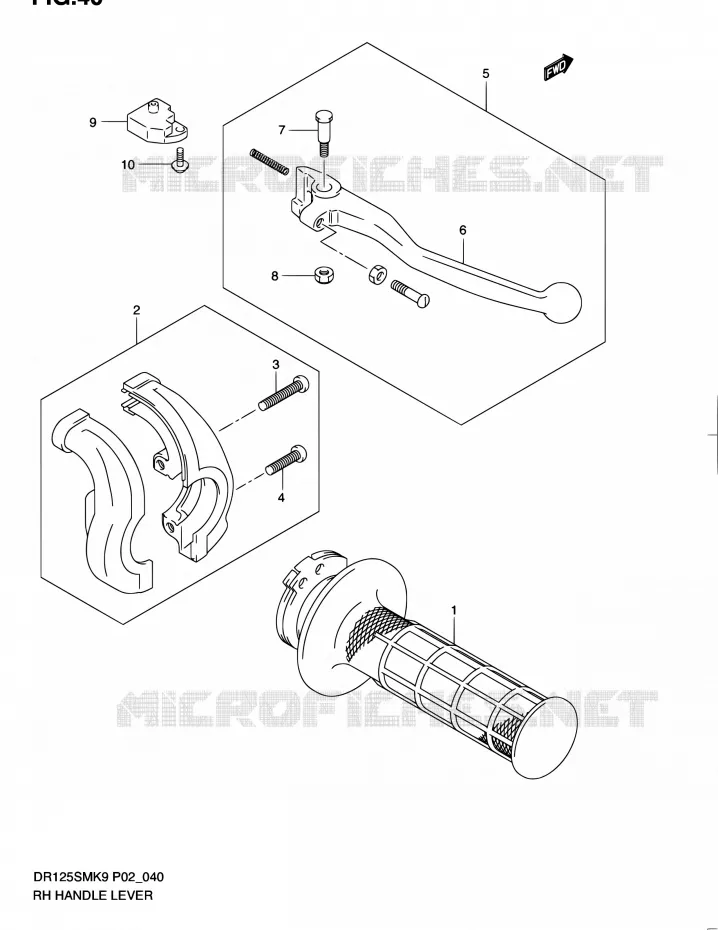 RIGHT LEVER Suzuki MOTO 125 DR 2012  DR125SML0(E19)