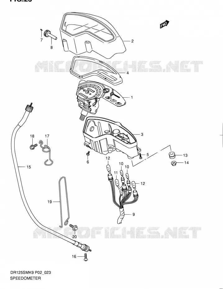SPEEDOMETER Suzuki MOTO 125 DR 2011  DR125SML0(E19)