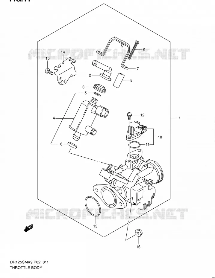 THROTTLE BODY Suzuki MOTO 125 DR 2012  DR125SML0(E19)