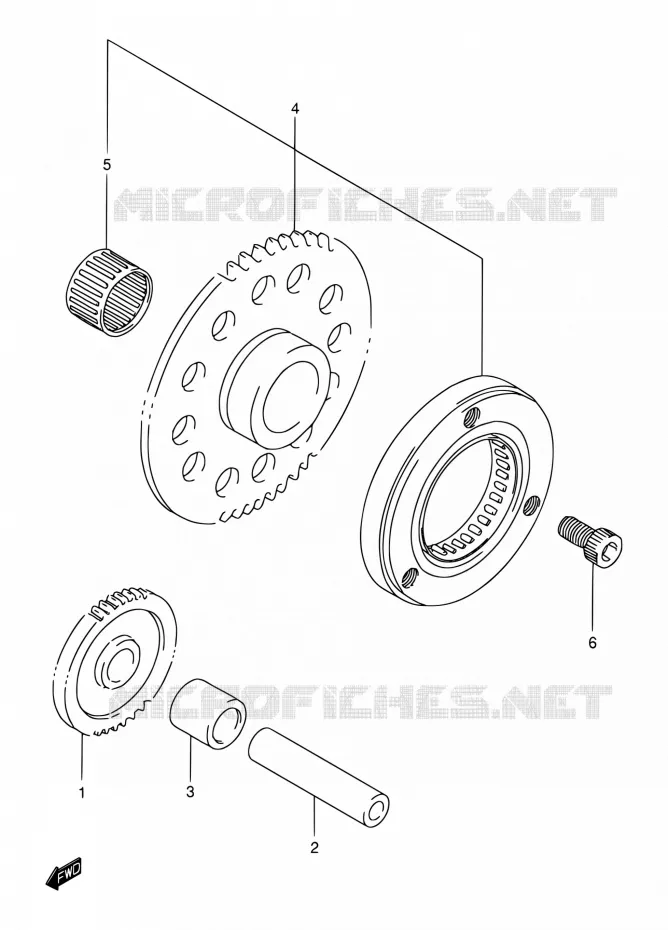 STARTER MOTOR CLUTCH Suzuki MOTO 200 DR 2001  DR200SE K1 (E03,E28,E33)
