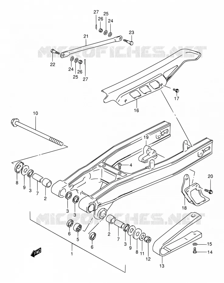 SWINGARM Suzuki MOTO 200 DR 2001  DR200SE K1 (E03,E28,E33)