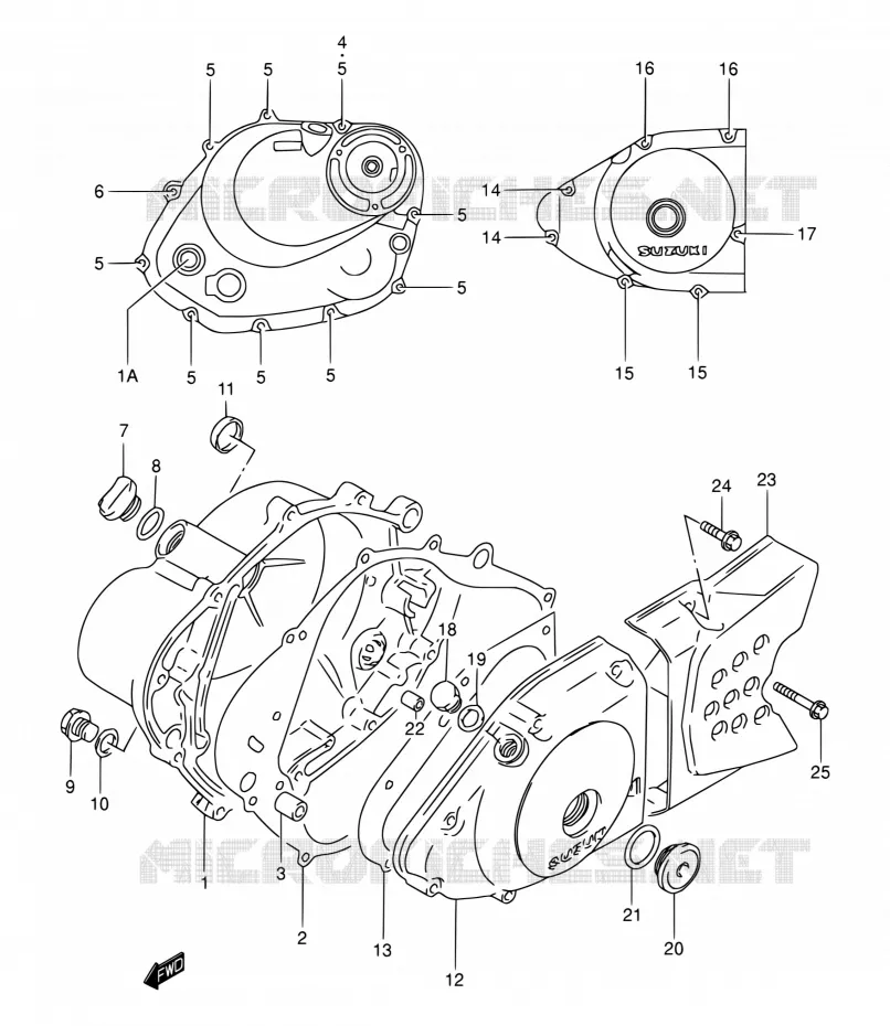 CRACKCASE COVER Suzuki MOTO 200 DR 2002  DR200SE K2 (E03,E28,E33)