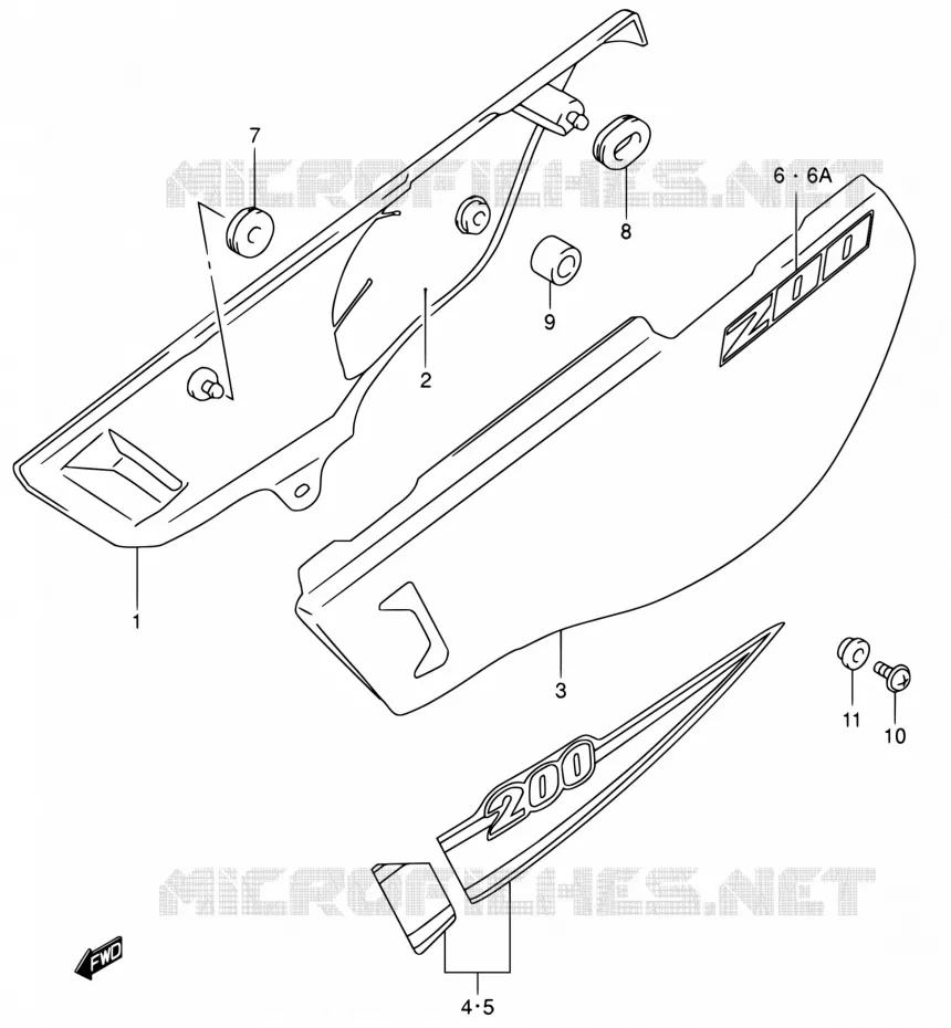 FAIRING Suzuki MOTO 200 DR 2002  DR200SE K2 (E06,E24)