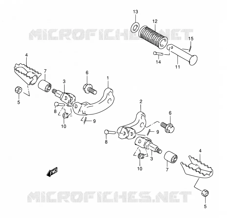 FOOTREST (MODEL K1 E24/MODEL K2 E06,P09/MODEL K3/K4/K5 E06) Suzuki MOTO 200 DR 2002  DR200SE K2 (E06,E24)