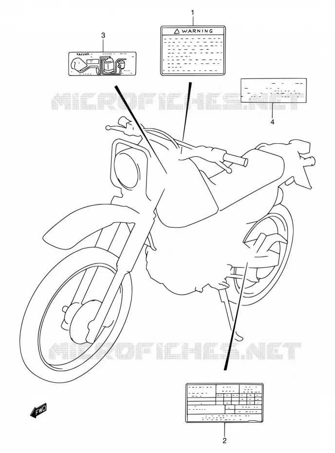 LABEL Suzuki MOTO 200 DR 2004  DR200SE K4 (E03,E28,E33)