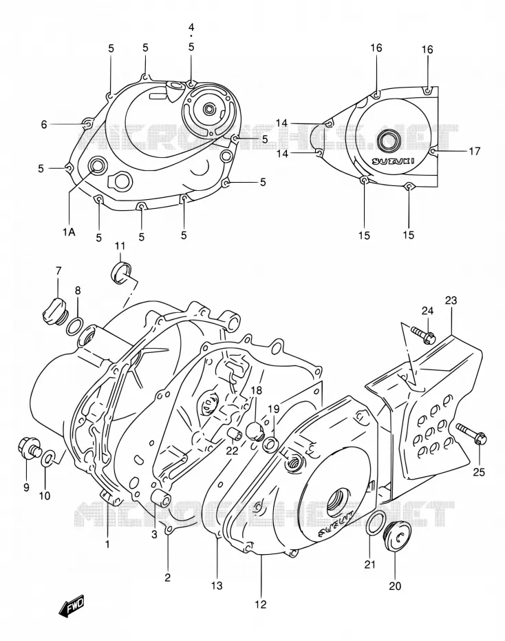CRACKCASE COVER Suzuki MOTO 200 DR 2004  DR200SE K4 (E06,E24)