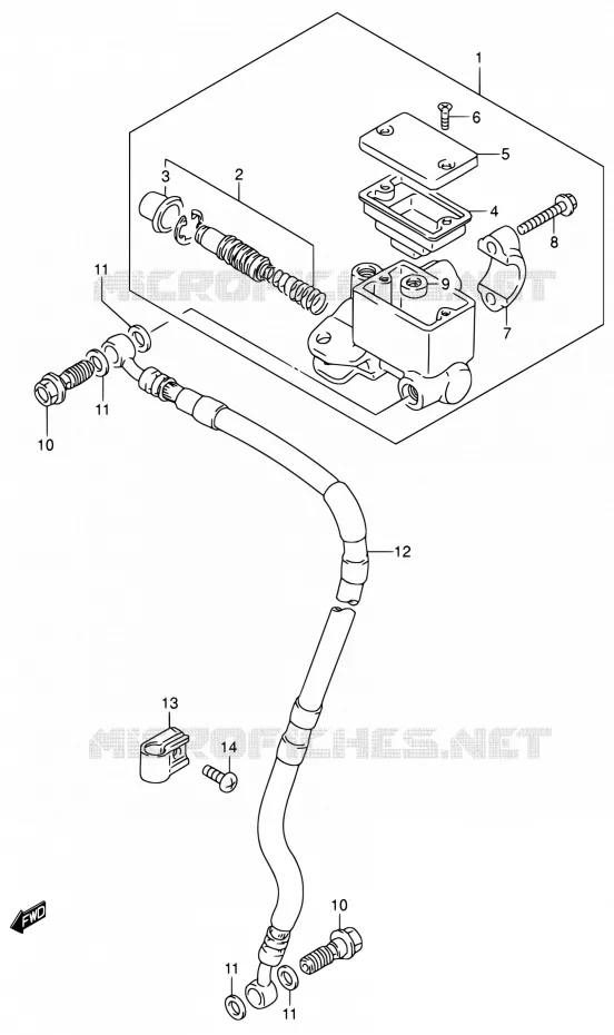 FR. MASTER CYLINDER Suzuki MOTO 200 DR 2004  DR200SE K4 (E06,E24)