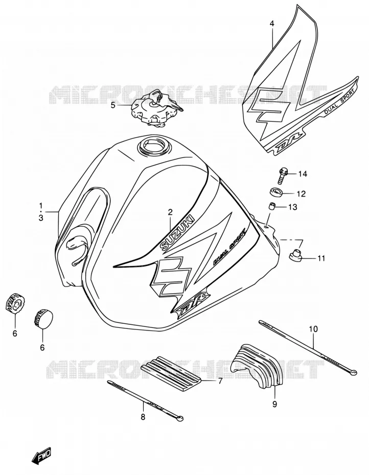 FUEL TANK (MODELE K4/K5) Suzuki MOTO 200 DR 2004  DR200SE K4 (E06,E24)