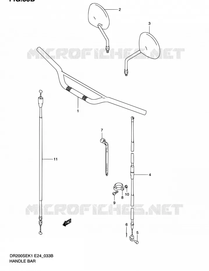 HANDELBAR (MODEL K2/K3/K4/K5 E06) Suzuki MOTO 200 DR 2004  DR200SE K4 (E06,E24)