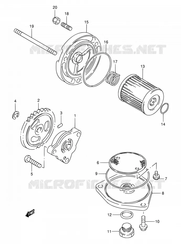 OIL PUMP Suzuki MOTO 200 DR 2004  DR200SE K4 (E06,E24)