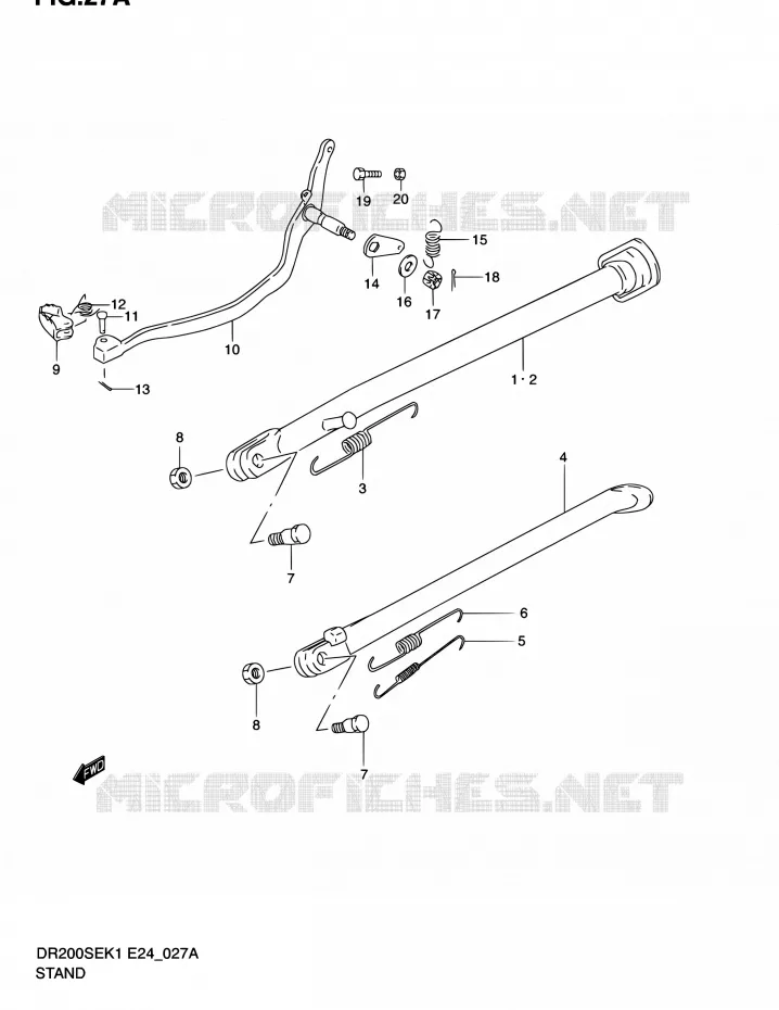 STAND (MODELE K2/K3/K4/K5) Suzuki MOTO 200 DR 2004  DR200SE K4 (E06,E24)
