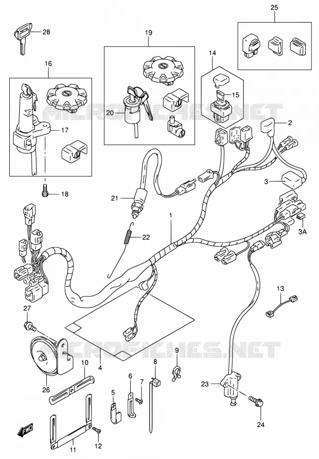 WIRING HARNESS (MODELE K2/K3/K4/K5) Suzuki MOTO 200 DR 2004  DR200SE K4 (E06,E24)