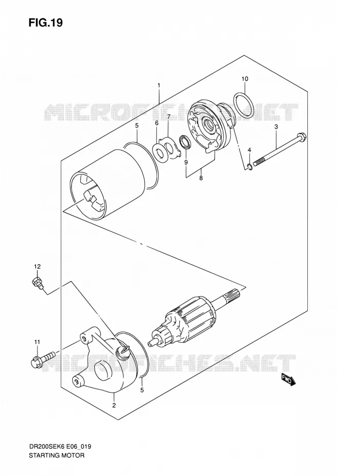 STARTER MOTOR Suzuki MOTO 200 DR 2008  DR200SE K8 (E06,E24)
