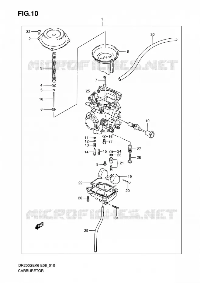 CARBURETOR Suzuki MOTO 200 DR 2009  DR200SE K9 (E06,E24)