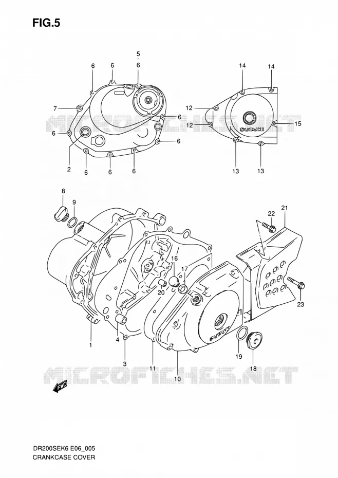 CRACKCASE COVER Suzuki MOTO 200 DR 2009  DR200SE K9 (E06,E24)