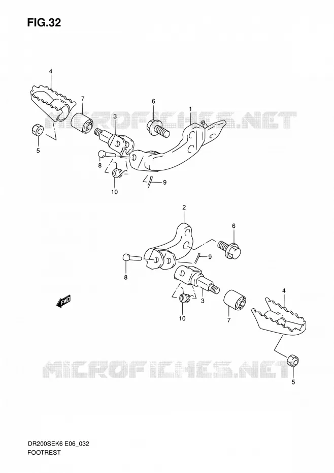FOOTREST (E24) Suzuki MOTO 200 DR 2009  DR200SE K9 (E06,E24)