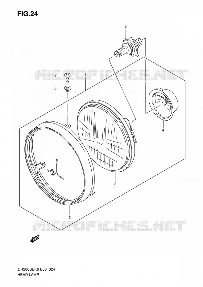HEAD LAMP Suzuki MOTO 200 DR 2009  DR200SE K9 (E06,E24)