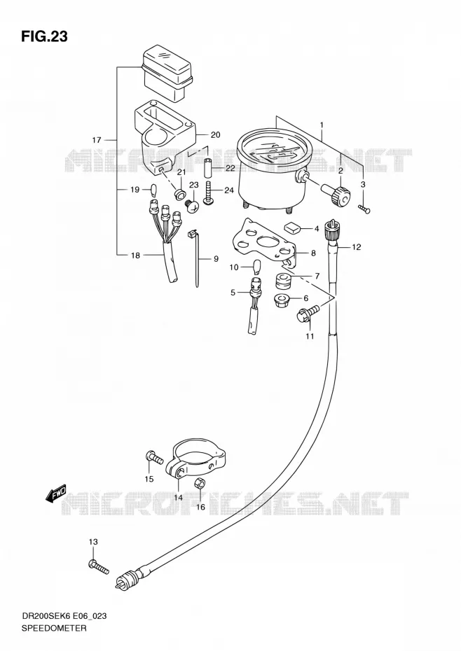 SPEEDOMETER Suzuki MOTO 200 DR 2009  DR200SE K9 (E06,E24)
