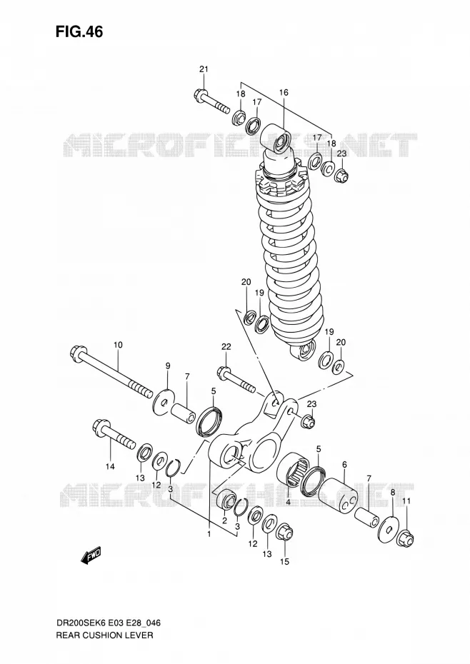 SHOCK ABSORBER LINKAGE Suzuki MOTO 200 DR 2010  DR200SE L0 (E03,E28,E33)