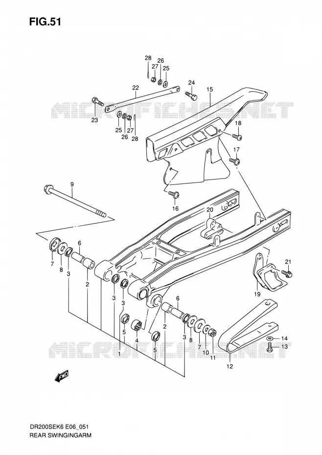 SWINGARM Suzuki MOTO 200 DR 2010  DR200SE L0 (E06,E24)