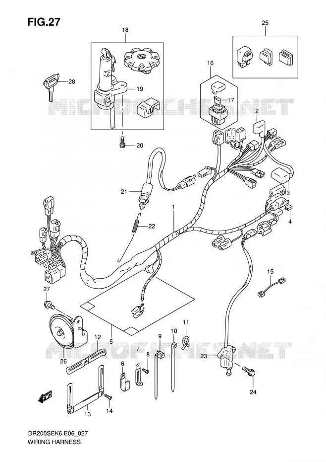 WIRING HARNESS Suzuki MOTO 200 DR 2010  DR200SE L0 (E06,E24)