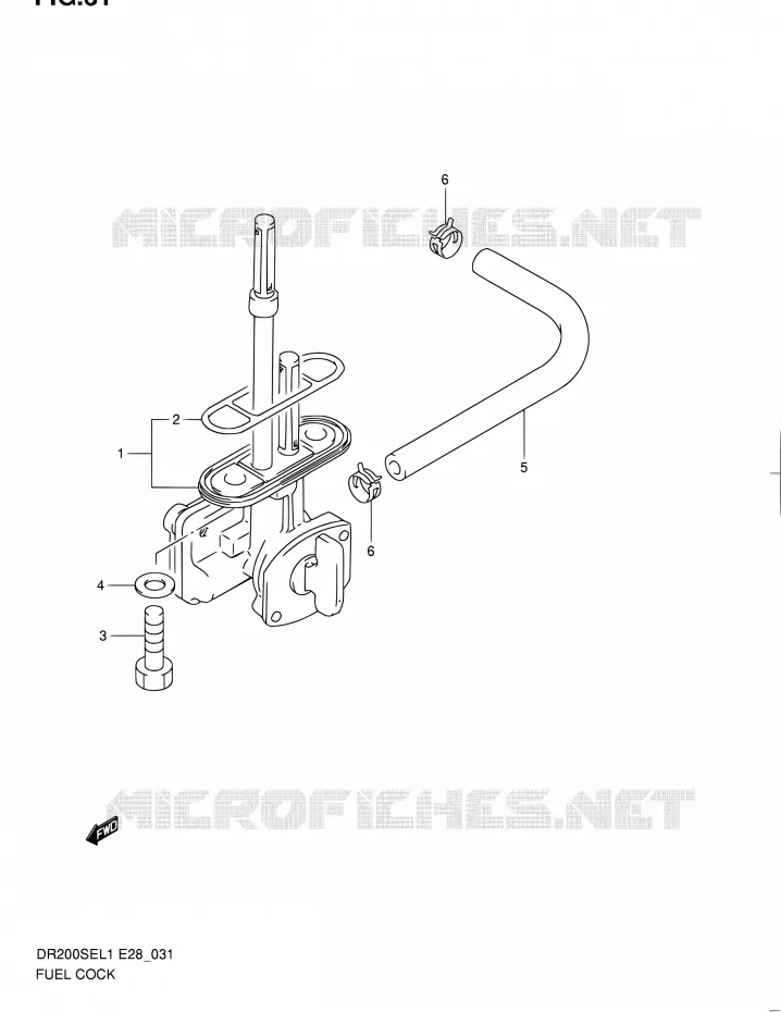 FUEL COCK Suzuki MOTO 200 DR 2011  DR200SE L1 (E03,E28,E33)