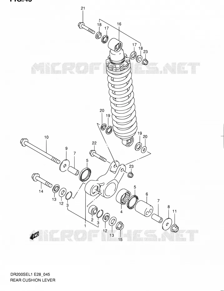 SHOCK ABSORBER LINKAGE Suzuki MOTO 200 DR 2011  DR200SE L1 (E03,E28,E33)