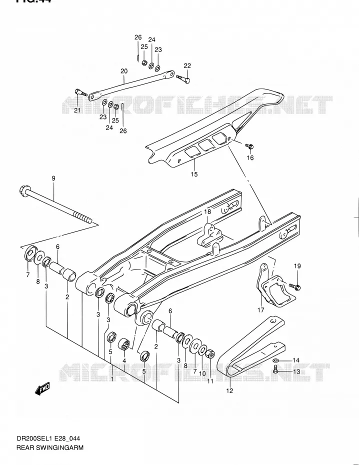 SWINGARM Suzuki MOTO 200 DR 2011  DR200SE L1 (E03,E28,E33)